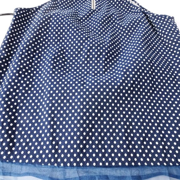 Sachin & Babi Blue White Polka Dot Net Sequin Zipper Back Tank Top XS - Picture 8 of 15